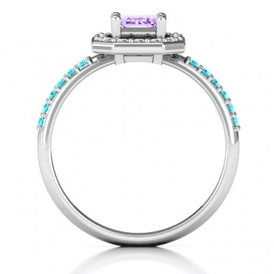 Emerald Cut Cocktail Ring with Halo - Name My Jewelry ™
