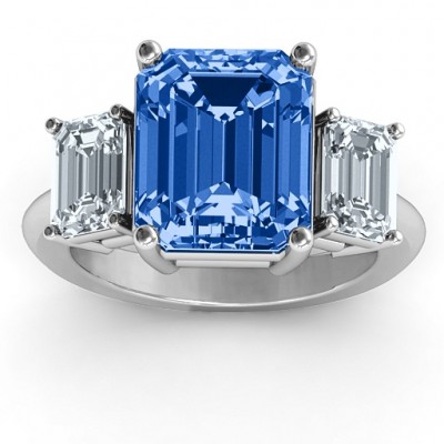 Emerald Cut Trinity Ring - Name My Jewelry ™