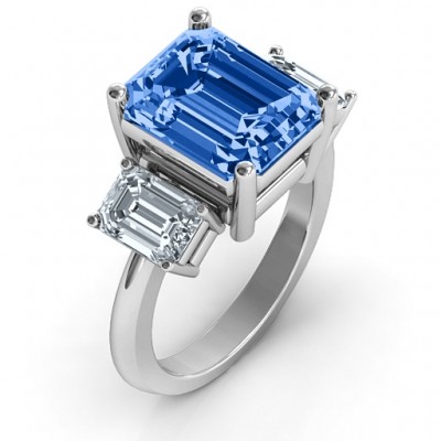Emerald Cut Trinity Ring - Name My Jewelry ™