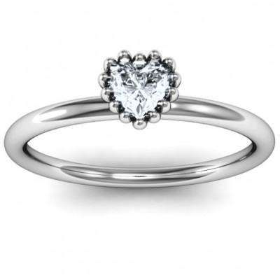 Encircled Prong Heart Ring - Name My Jewelry ™