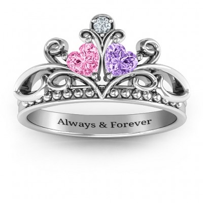 Ever Enchanted Double Heart Tiara Ring - Name My Jewelry ™