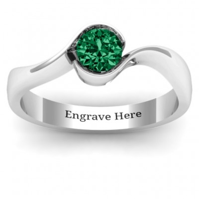 Fancy Solitaire Swirl Ring - Name My Jewelry ™