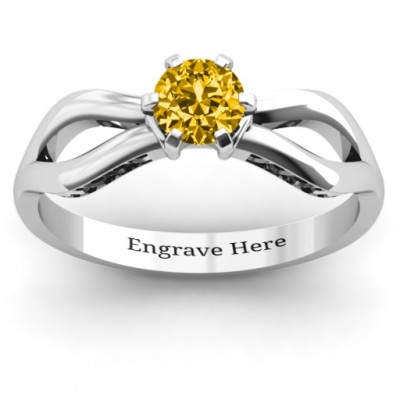 Fancy Split Shank Solitaire Ring - Name My Jewelry ™