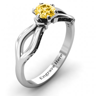 Fancy Split Shank Solitaire Ring - Name My Jewelry ™
