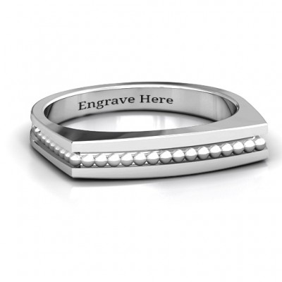 Fissure Beaded Groove Women's Ring - Name My Jewelry ™