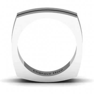 Fissure Grooved Square-shaped Men's Ring - Name My Jewelry ™