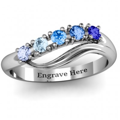 Five Stone Wave Ring  - Name My Jewelry ™