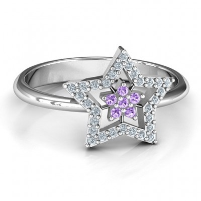 Floating Star with Halo Ring - Name My Jewelry ™