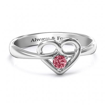 Forget Me Knot Heart Infinity Ring - Name My Jewelry ™