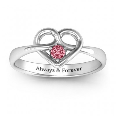Forget Me Knot Heart Infinity Ring - Name My Jewelry ™