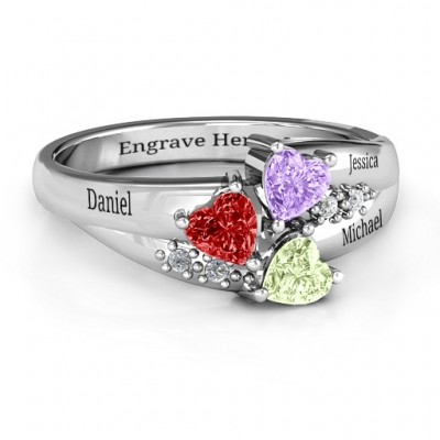 Heart Cluster Ring with Accents - Name My Jewelry ™