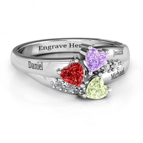 Heart Cluster Ring with Accents - Name My Jewelry ™