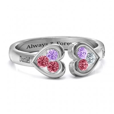 Heart To Heart Wraparound Ring - Name My Jewelry ™