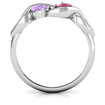 Heavenly Hearts Ring with Heart Gemstones  - Name My Jewelry ™