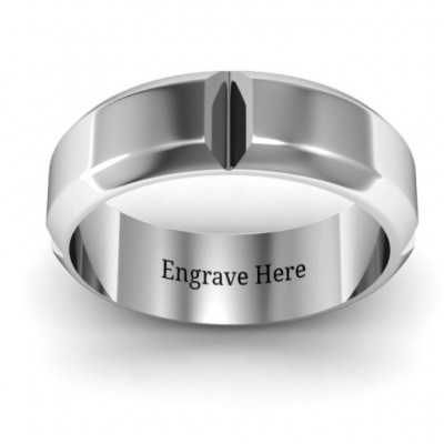 Hercules Quad Bevelled and Grooved Men's Ring - Name My Jewelry ™