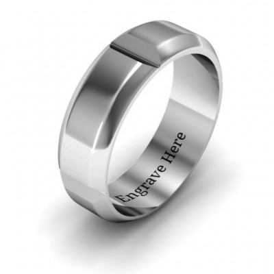 Hercules Quad Bevelled and Grooved Men's Ring - Name My Jewelry ™