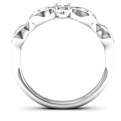 Infinite Wave with Princess Cut Centre Stone Ring  - Name My Jewelry ™