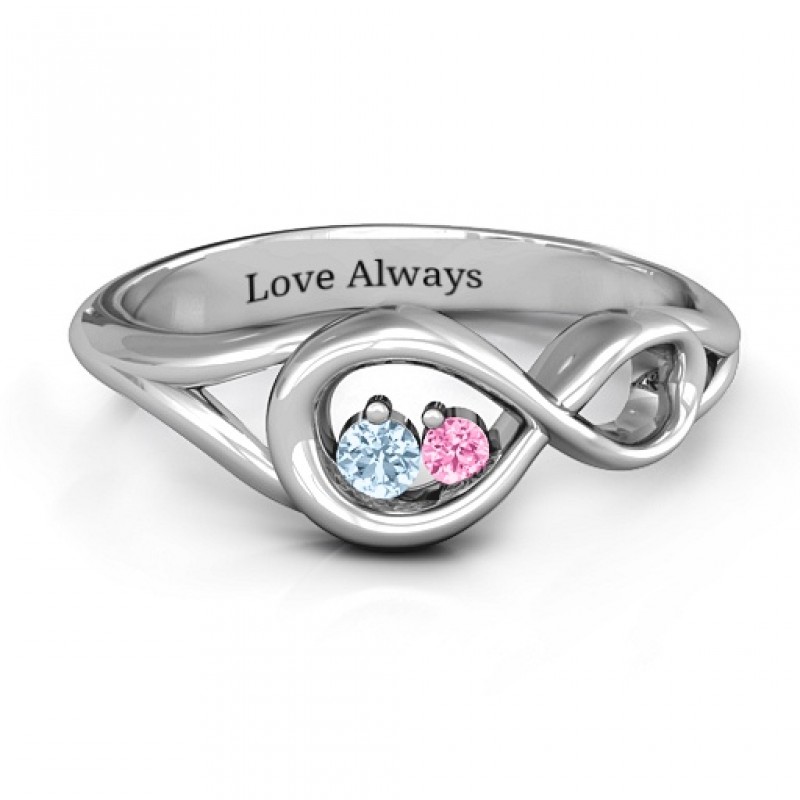 Blue Sapphire Infinity Love Ring