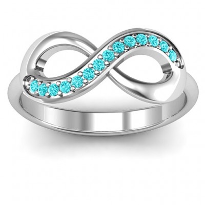 Infinity Ring with Single Accent Row - Name My Jewelry ™