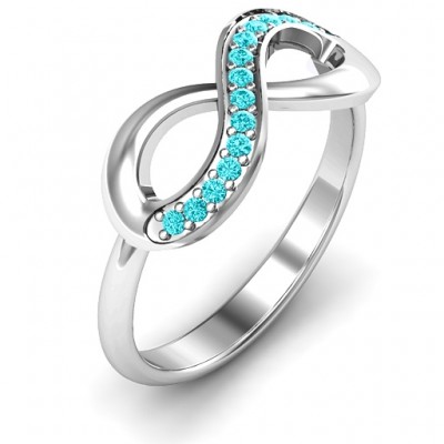 Infinity Ring with Single Accent Row - Name My Jewelry ™
