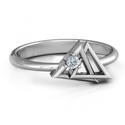 Interlocked Triangle Geometric Ring - Name My Jewelry ™
