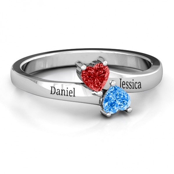 Inverted Twin Heart Ring - Name My Jewelry ™