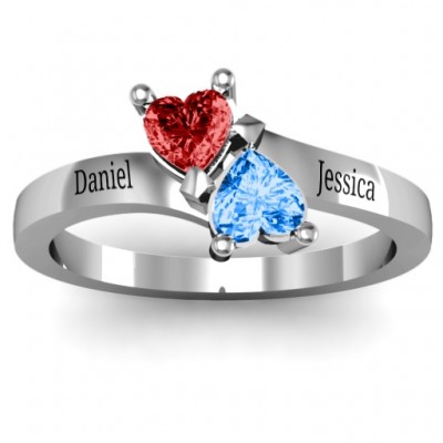 Inverted Twin Heart Ring - Name My Jewelry ™