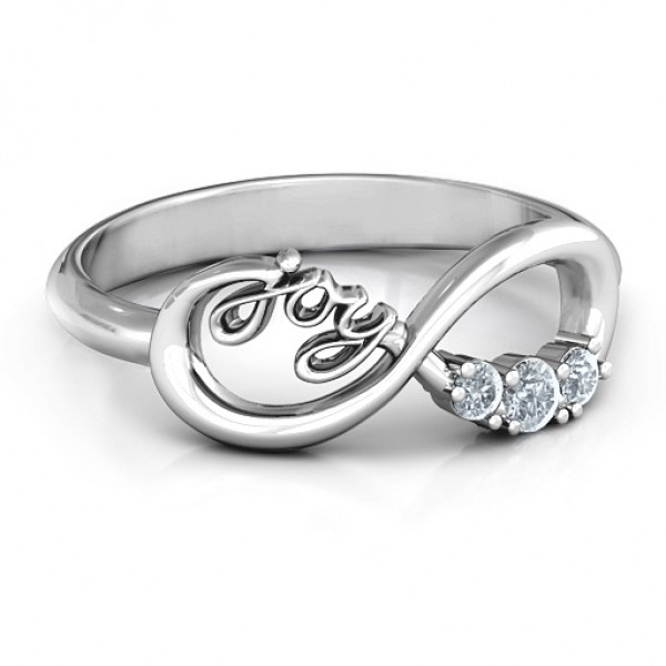 Joy Infinity Ring with 3 Stones  - Name My Jewelry ™