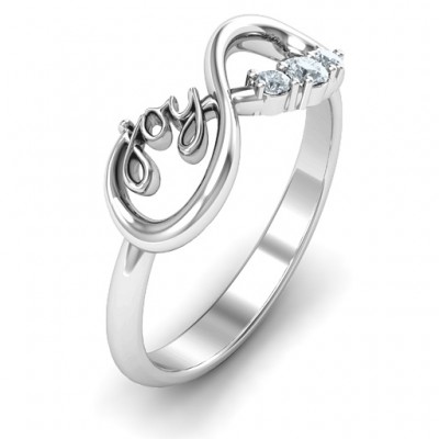 Joy Infinity Ring with 3 Stones  - Name My Jewelry ™
