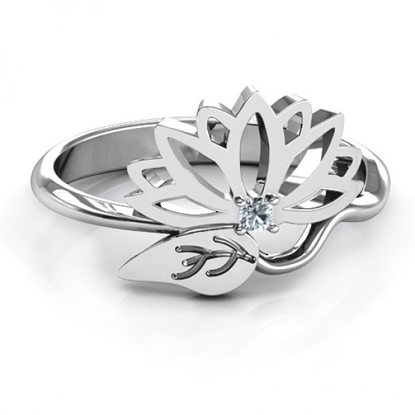 Leaves and Lotus Wrap Ring - Name My Jewelry ™