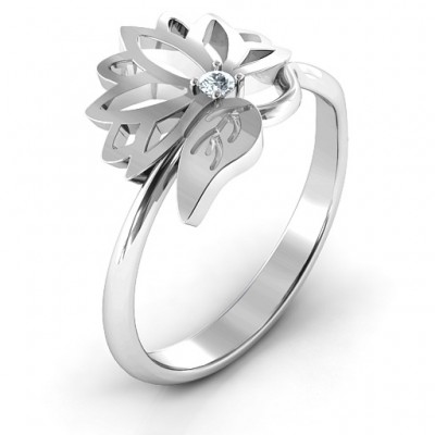 Leaves and Lotus Wrap Ring - Name My Jewelry ™