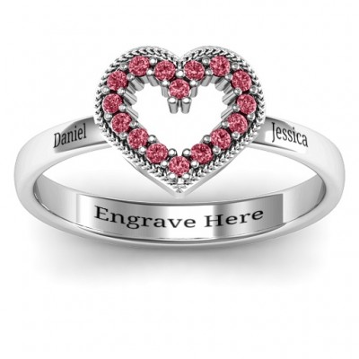 Love Story Heart Accent Ring - Name My Jewelry ™