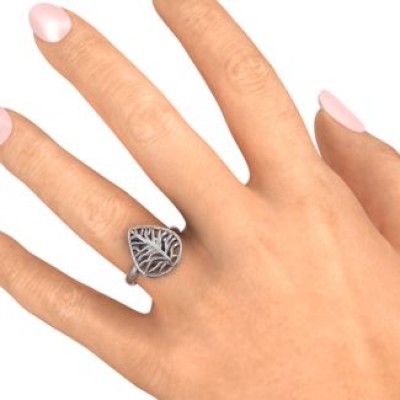 Lovely Lilac Cage Leaf Ring - Name My Jewelry ™