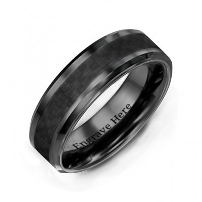 Men's Black Nightfall Ceramic Ring - Name My Jewelry ™