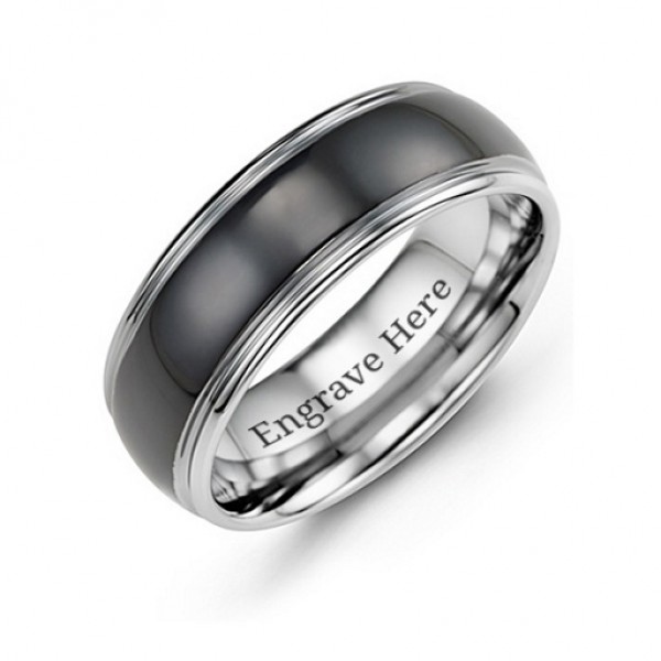 Men's Black Tungsten Ring - Name My Jewelry ™