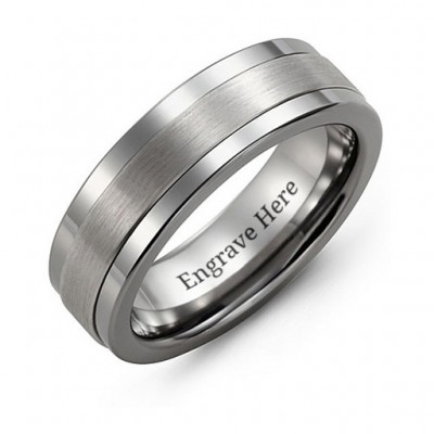Men's Plain Centre Tungsten Band Ring - Name My Jewelry ™