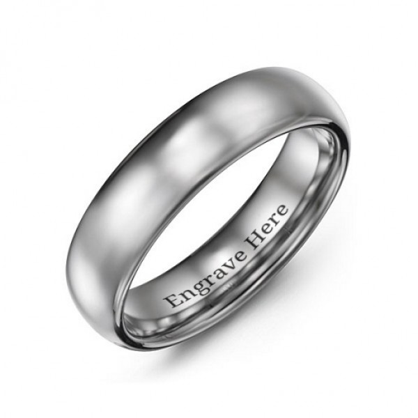 Men's Polished Tungsten Dome 6mm Ring - Name My Jewelry ™