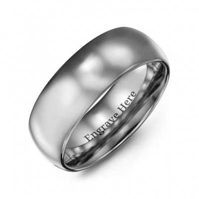 Men's Polished Tungsten Dome 8mm Ring - Name My Jewelry ™