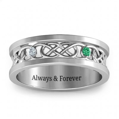 Men's Two-Stone Interwoven Infinity Band  - Name My Jewelry ™
