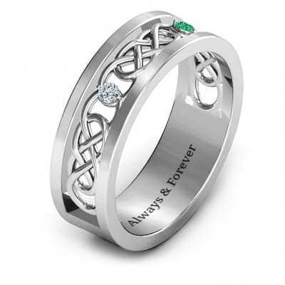 Men's Two-Stone Interwoven Infinity Band  - Name My Jewelry ™