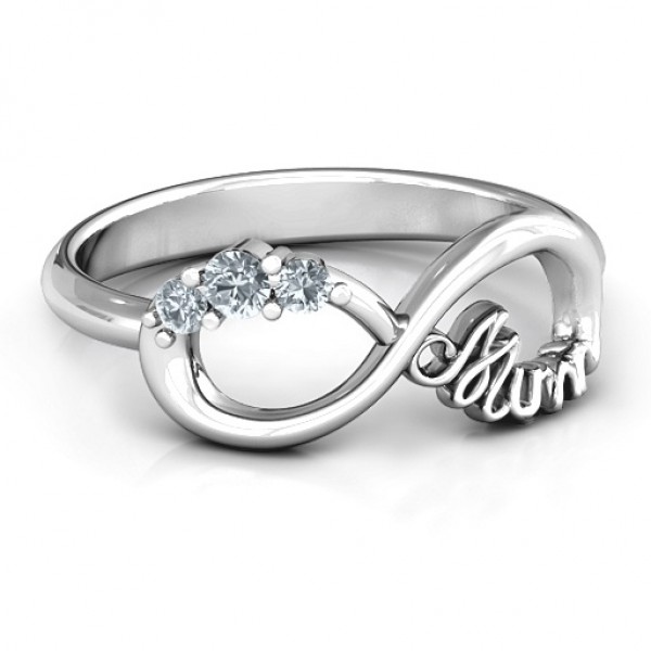 Mum's Infinite Love with Stones Ring  - Name My Jewelry ™