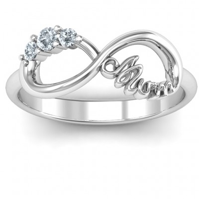 Mum's Infinite Love with Stones Ring  - Name My Jewelry ™