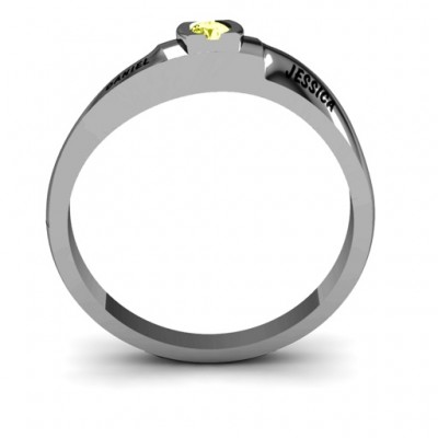 Open Bezel Set Swirl Ring - Name My Jewelry ™