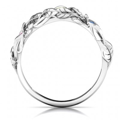 Organic Leaf Accented Band - Name My Jewelry ™
