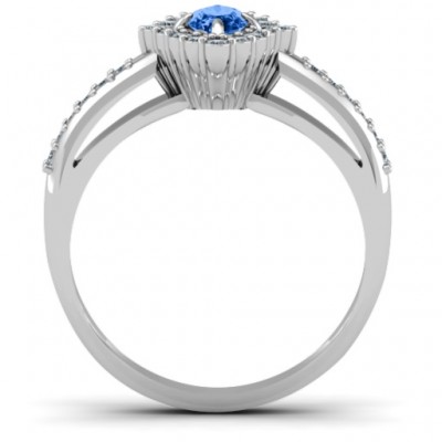 Oval Cluster with Shoulder Accents Ring - Name My Jewelry ™