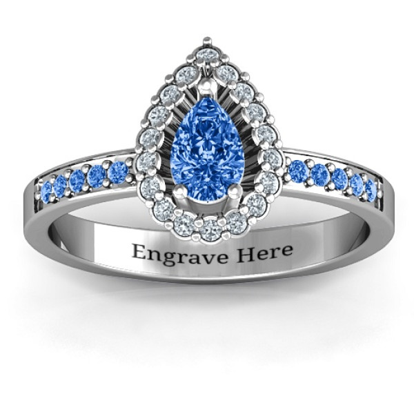 Pear Shaped Halo Ring - Name My Jewelry ™