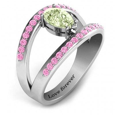 Pear With Flair Ring with Accents - Name My Jewelry ™
