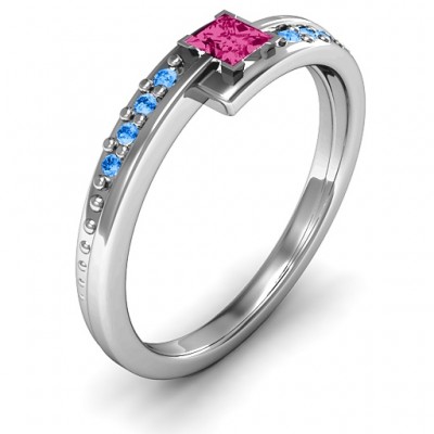 Princess Cut Ring with Accents - Name My Jewelry ™