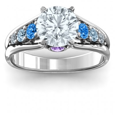 Radiant Love Ring with Collar Gems - Name My Jewelry ™