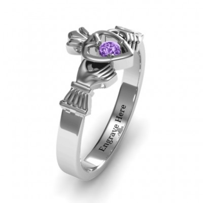Round Stone Claddagh Ring  - Name My Jewelry ™
